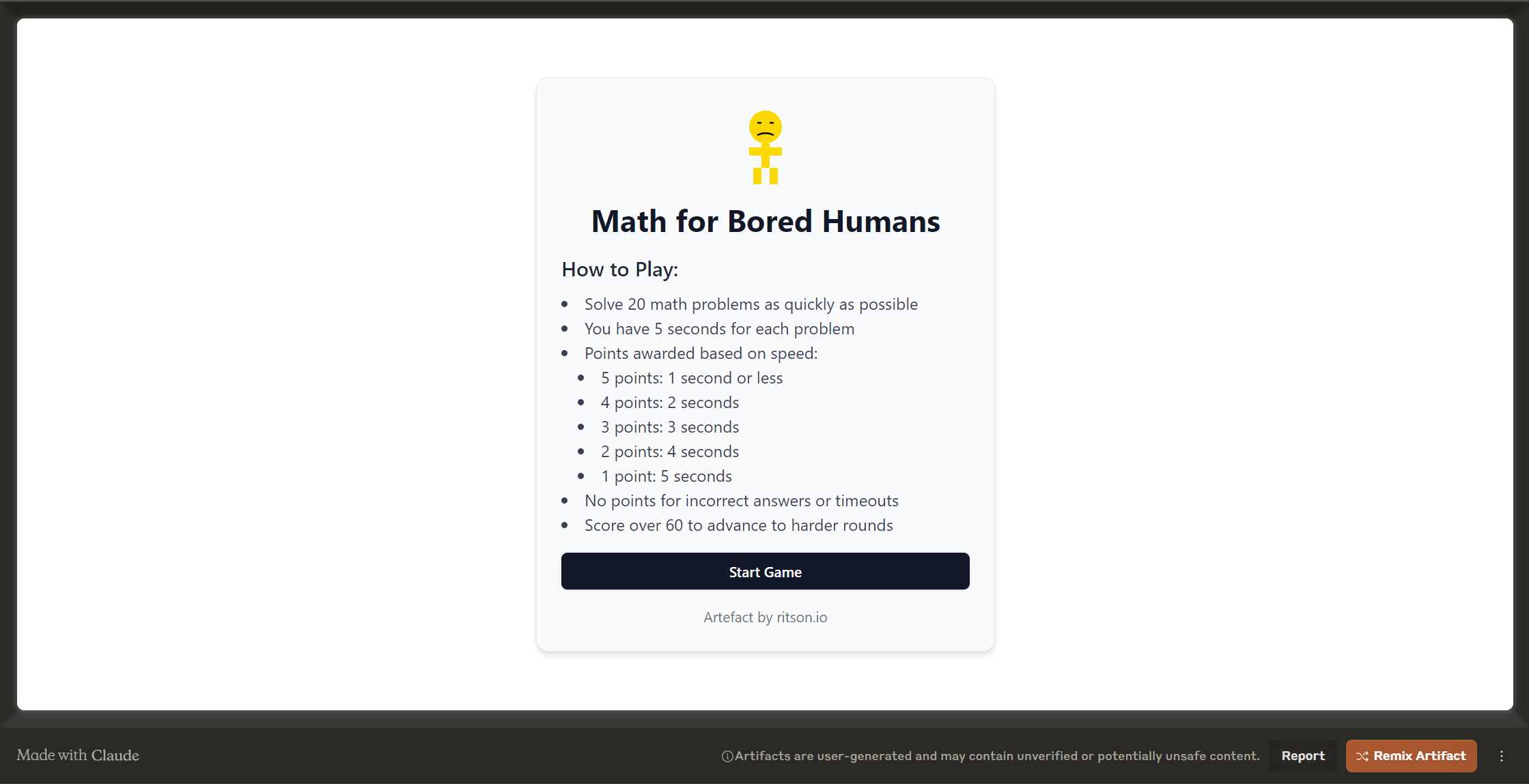 Fun Math Game for 101 Math Skills: Perfect for Bill Splitting