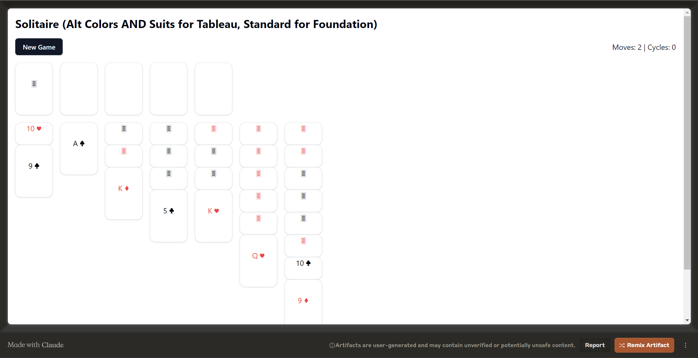 Discover a fresh take on Solitaire with Alt Colors and Suits for Tableau, complemented by Standard rules for the Foundation. Experience a new twist on the classic game—try this exciting Solitaire variant today!